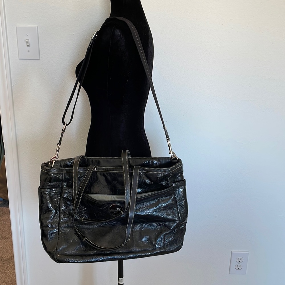 Coach patent leather bag/diaper bag/ carry all F17940